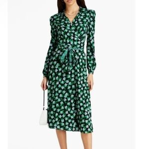 Diane von Furstenberg Phoenix Reversible Printed Stretch-Mesh Midi Wrap Dress